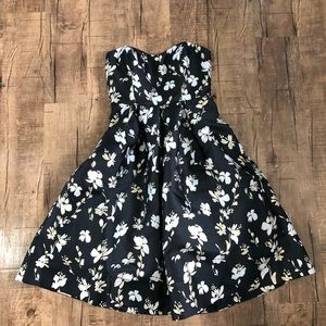 1901 Strapless Floral Print Gown Dress-New